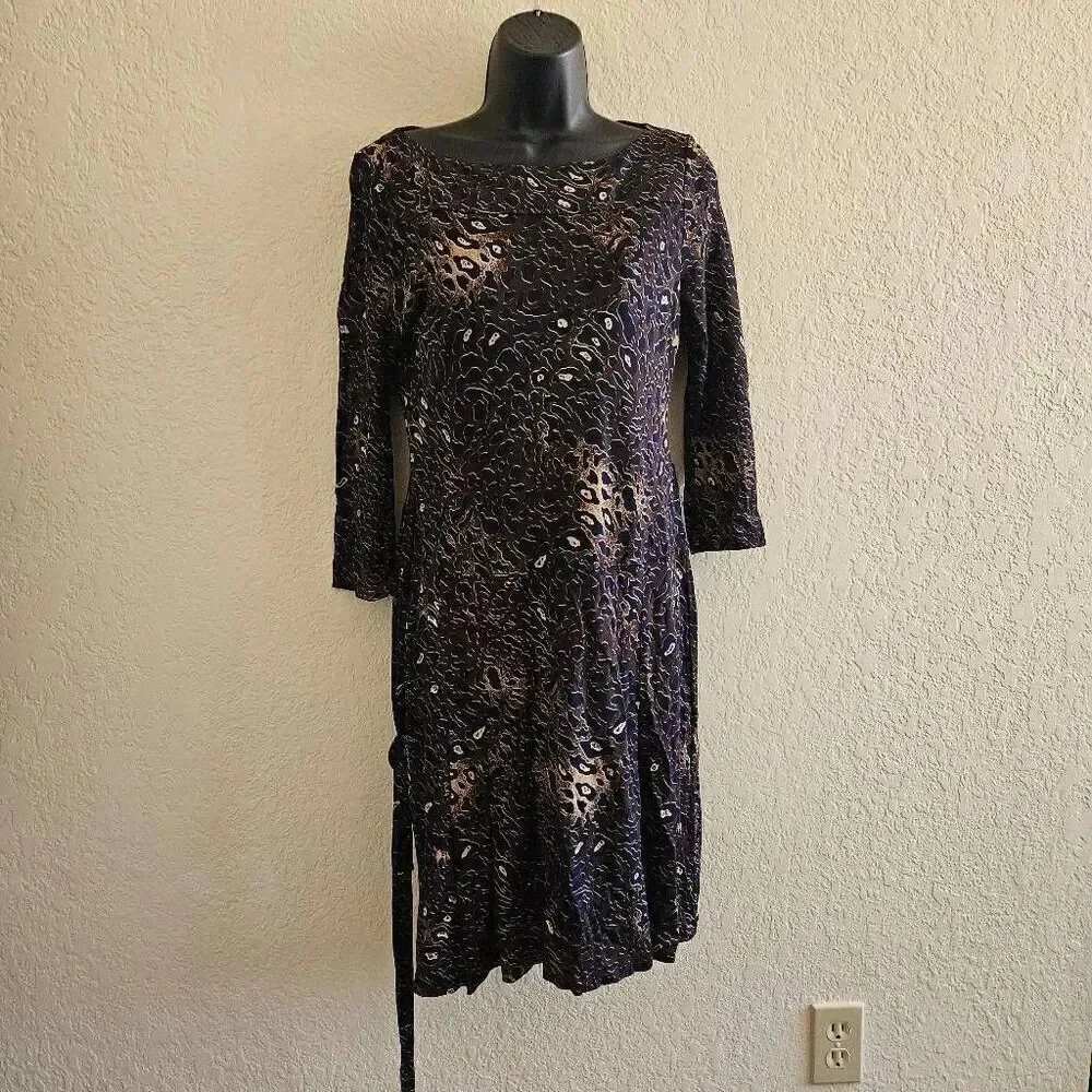 Tory Burch Denise Navy Leopard Dress
